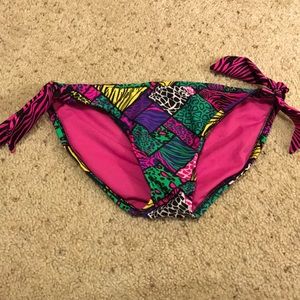 Cheetah zebra multi geometric print bikini bottom